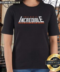 Alt Text: Premium Long Island hockey ladies tee featuring 'This Kid Is Incredible' design, perfect for young fans.