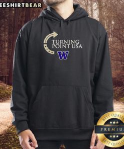 Premium Washington Huskies Turning Point Logo Hoodie featuring bold team colors and iconic logo design.