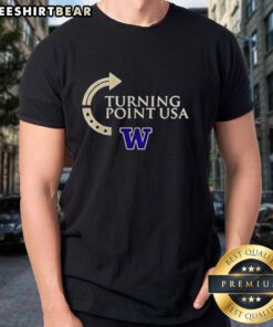Alt Text: Premium Washington Huskies Turning Point Logo T-Shirt featuring the iconic team logo and vibrant colors for fans.