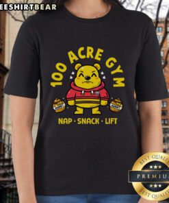 Pretty 100-acre gym with cute ladies lifting weights and enjoying snacks, perfect for fitness enthusiasts and bear lovers.