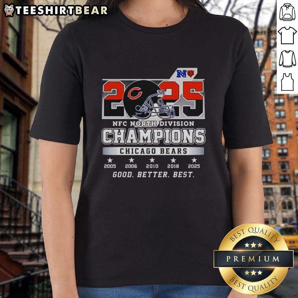 Pretty Chicago Bears NFC North Division Champions 2025 Ladies Tee featuring stylish design and team colors.