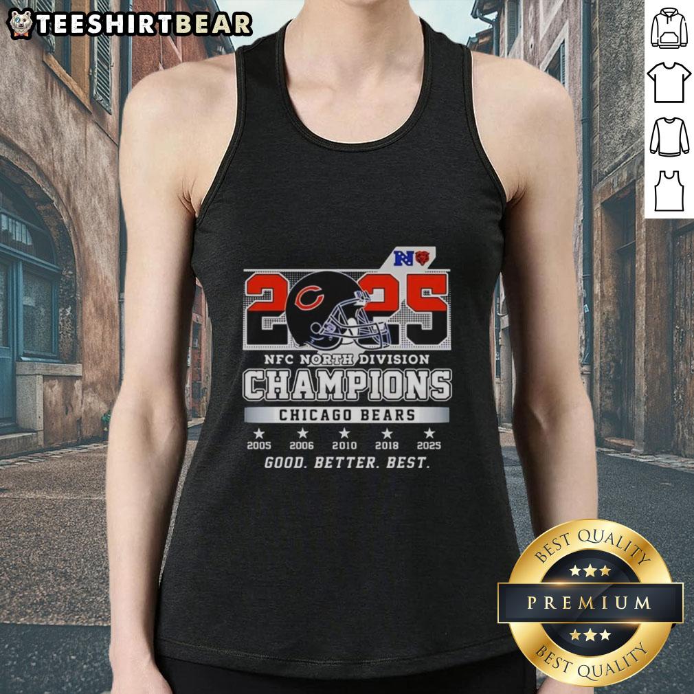 Pretty Chicago Bears NFC North Division Champions 2025 tank top featuring stylish design and team colors.