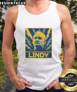 Pretty Lindy Ruff Buffalo Sabres hockey tank top showcased on a stylish model, perfect for fans and summer wear.