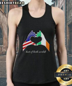 Pretty USA and Ireland flag tank top showcasing a stylish design, perfect for celebrating both cultures in fashion.