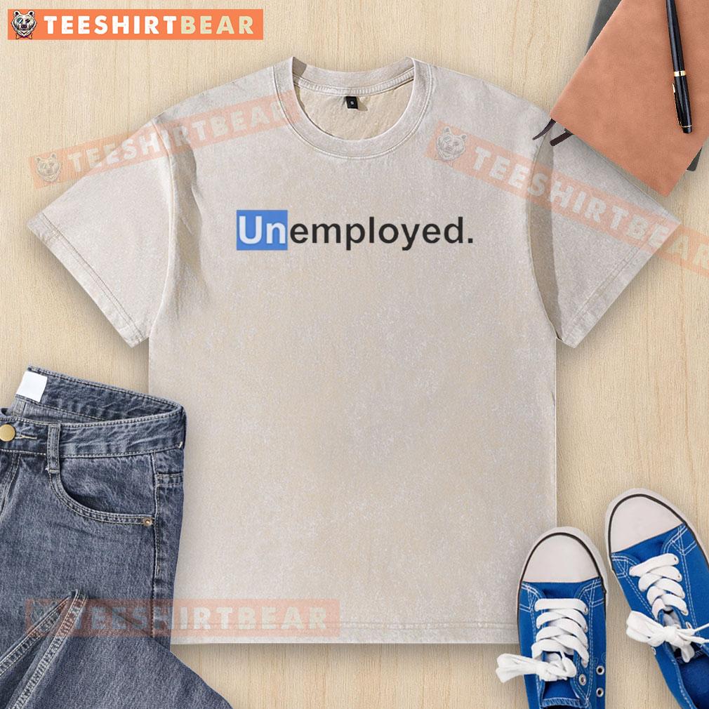 Alt Text: Pretty Unemployed Un Logo Washed T-Shirt featuring a stylish design, perfect for casual wear and unique fashion statements.
