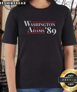 Pretty Washington Adams 1789 American Presidents Day tee featuring a stylish design for women's US history enthusiasts.