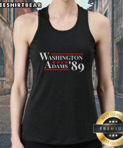Stylish tank top featuring a portrait of George Washington and John Adams for American Presidents Day and US history.