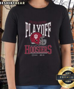2025-26 Indiana Hoosiers playoff bound ladies tee featuring team logo, perfect for college football fans.