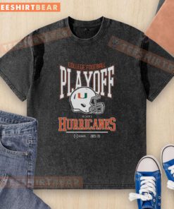 Miami playoff bound washed t-shirt for the Top College Football Playoff 2025-26 season, featuring vibrant team colors.