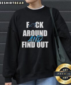 Top F*ck Around and Find Out Carolina Panthers sweatshirt featuring bold graphics, perfect for fans and casual wear.