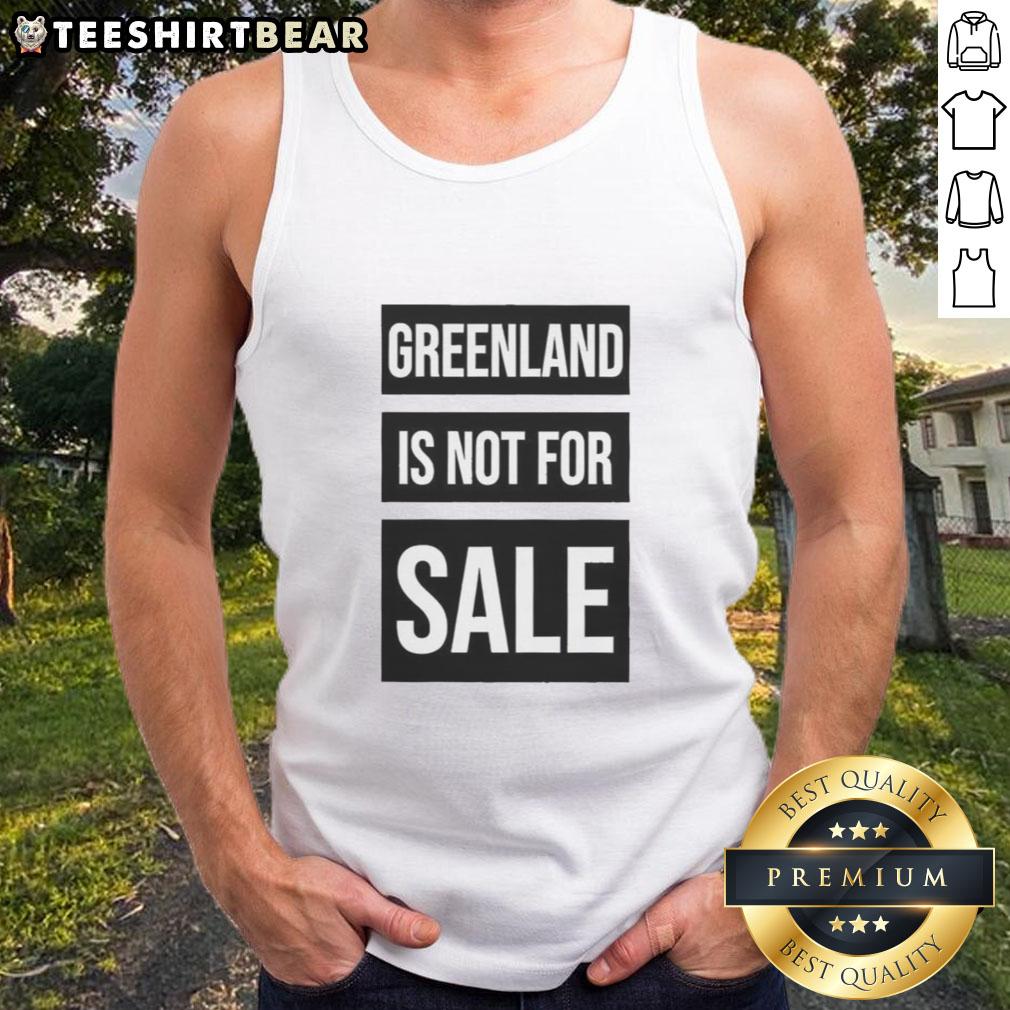 Top Greenland Not For Sale Greenland Crisis logo tank top showcasing bold design and environmental activism.