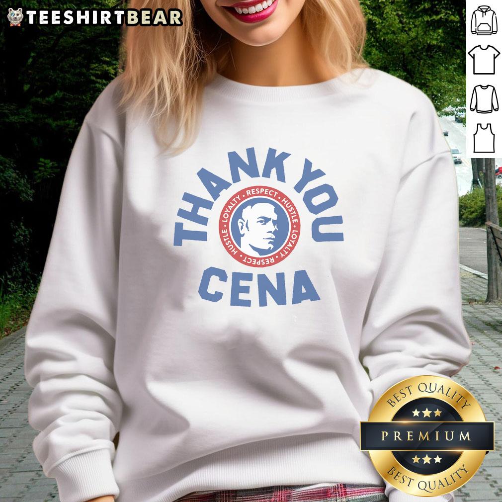 Alt Text: Top John Cena Thank You Cena sweatshirt featuring bold graphics and vibrant colors, perfect for wrestling fans.