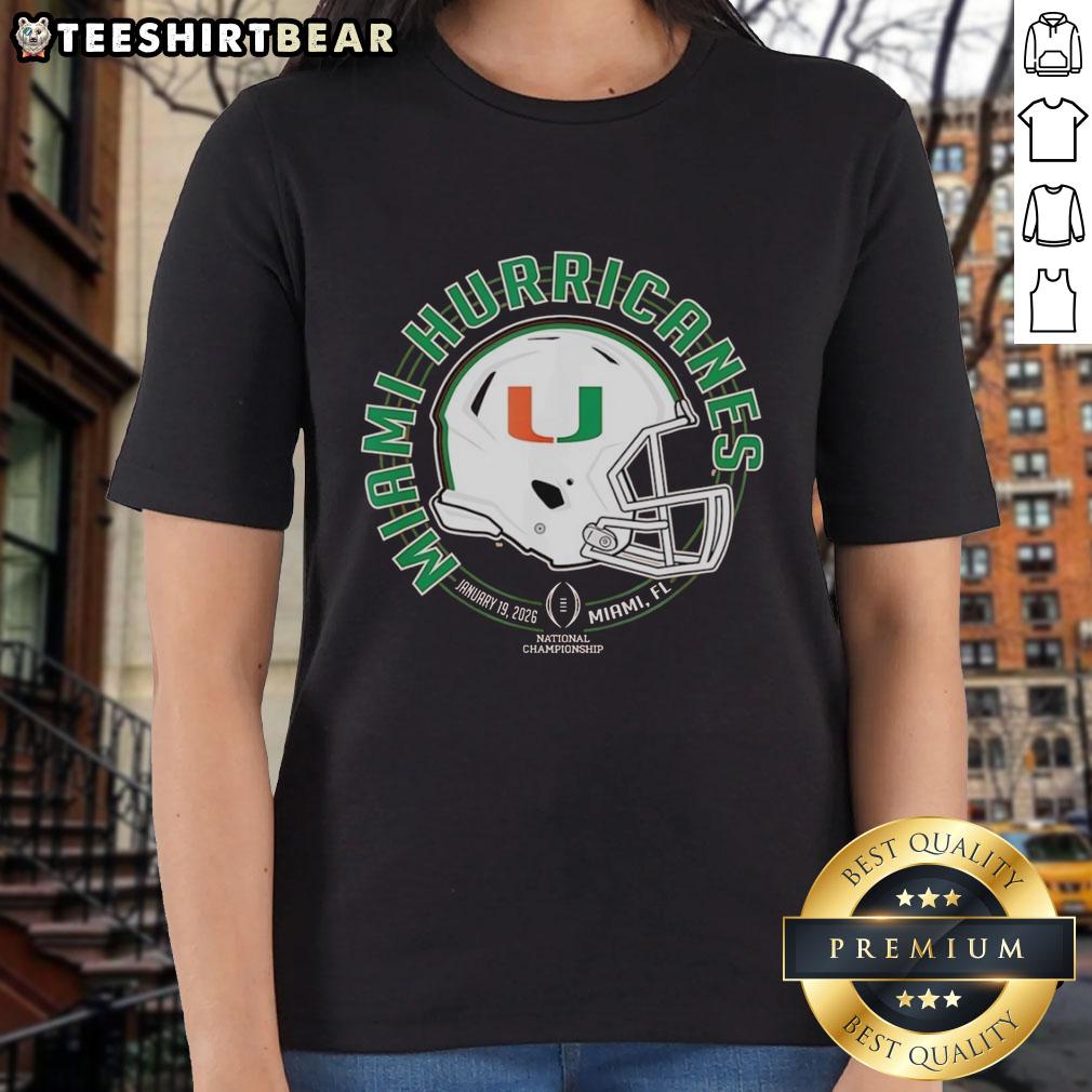Top Miami Hurricanes CFP National Championship 2026 Ladies Tee in Miami, FL, showcasing team pride and style.