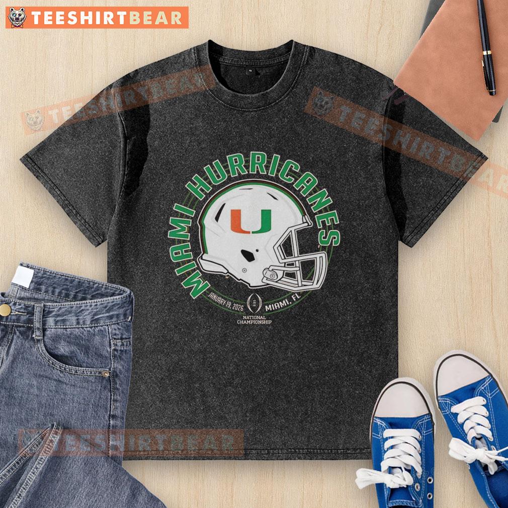 Top Miami Hurricanes CFP National Championship 2026 washed t-shirt, showcasing team spirit in Miami, FL.