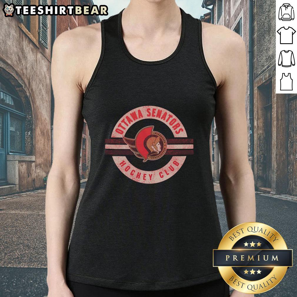 Top Ottawa Senators surround tank top featuring team logo and colors, perfect for fans showing team spirit.