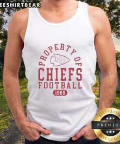 Top Property of Kansas City Chiefs Football since 1960 tank top featuring team colors and logo, perfect for fans.