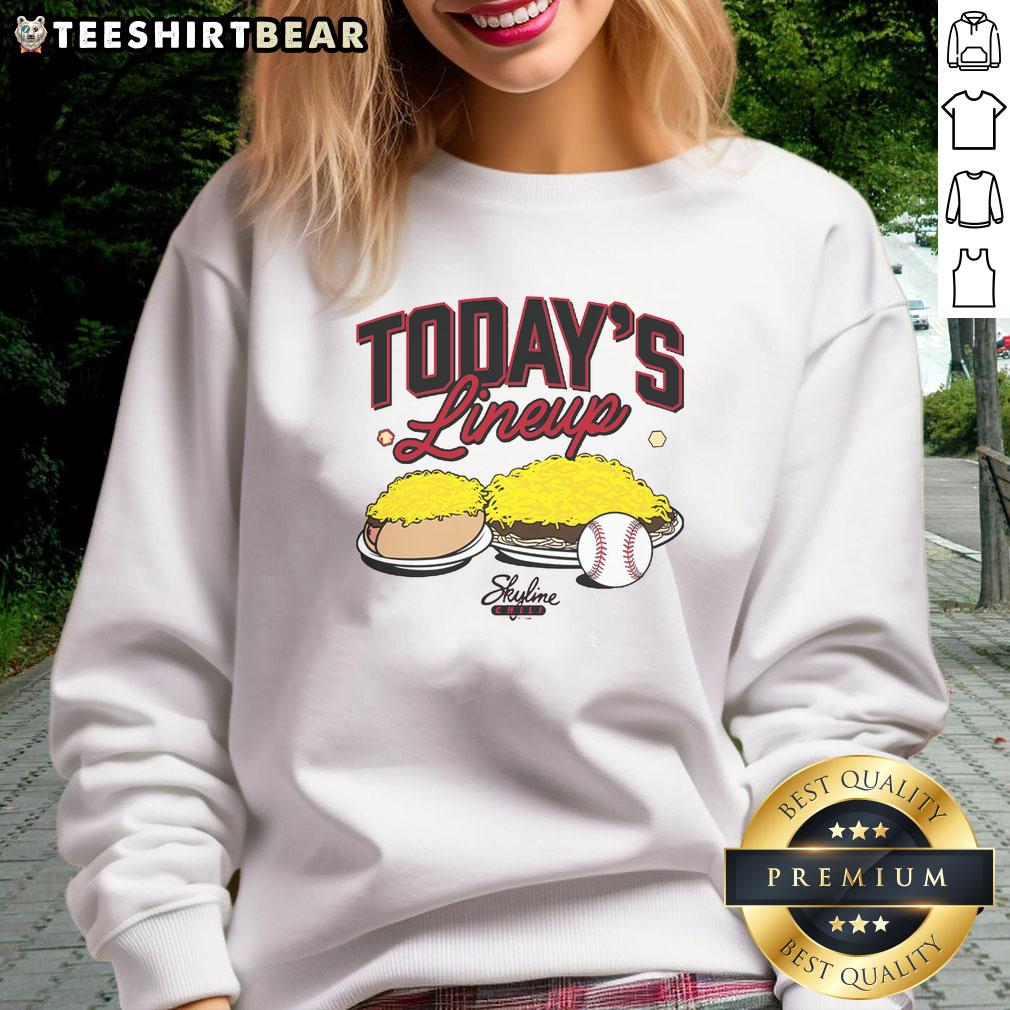 Top Today's Lineup Skyline Chili sweatshirt featuring a vibrant design perfect for fans and casual wear.