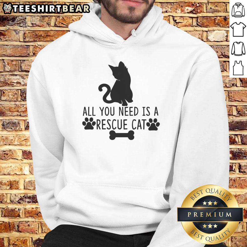Alt Text: Awesome All You Need Is Rescue Cat Hoodie featuring a cute cat graphic, perfect for cat lovers and cozy outfits.