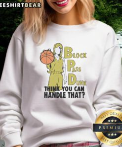 Alt Text: Awesome Block Pass Dunk sweatshirt featuring bold graphics, perfect for basketball lovers and streetwear enthusiasts.