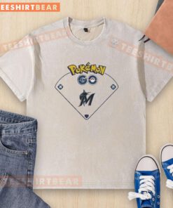 Awesome Miami Marlins X Pokemon Team Valor washed t-shirt featuring vibrant graphics and a comfortable fit.