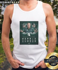 Awesome Michigan State Spartans Football NCAA 2026 regular season schedule poster on a stylish tank top.