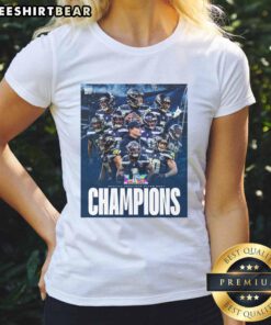 Seattle Seahawks Team graphic on a ladies tee celebrating Super Bowl LX 2026 champions, perfect for fans.