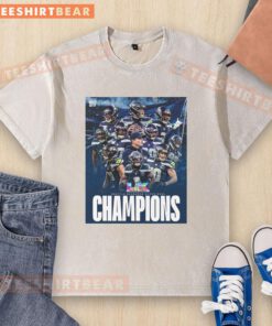 Alt Text: Seattle Seahawks Super Bowl LX 2026 champions graphic on a washed t-shirt, showcasing team pride and style.
