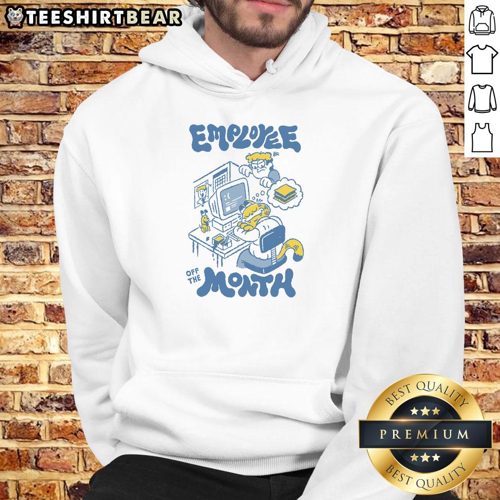 Funny Garfield Employee of the Month hoodie featuring a cartoon design, perfect for fans of the iconic comic character.