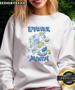 Funny Garfield Employee of the Month sweatshirt featuring a playful design perfect for casual wear and cat lovers.