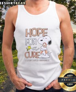 Funny Snoopy tank top for Uterine Cancer Awareness, promoting hope and support for cancer research and awareness.