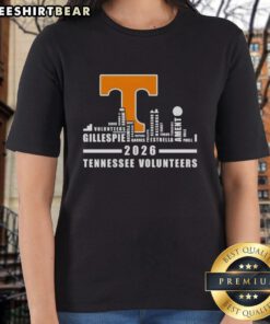 Good 2026 Tennessee Volunteers Ladies Tee featuring city skyline design and all team names for fans.