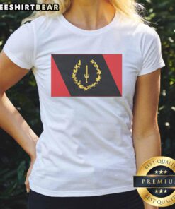 Good Black American Heritage Flag Ladies Tee featuring a stylish design celebrating Black culture and pride.
