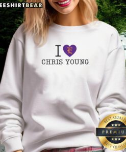 Good East Give Back I Love Chris Young sweatshirt featuring a stylish design for fans of country music.