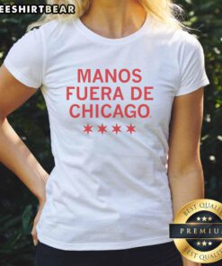 Good Hands Off Chicago Spanish Ladies Tee featuring a stylish graphic design and comfortable fit for casual wear.