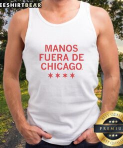 Good Hands Off Chicago Spanish tank top featuring vibrant design, perfect for stylish summer wear in the Windy City.