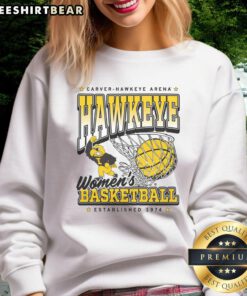 Good Hawkeye WBB Max Collegiate Sweatshirt in black, featuring the iconic Iowa Hawkeyes logo, perfect for fans.