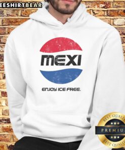 Good Mexi Enjoy Ice Free Pepsi Parody Logo Hoodie featuring a fun graphic design for casual wear enthusiasts.
