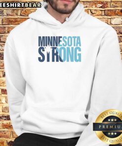 Good Minnesota Strong Hoodie in navy blue, showcasing a bold graphic design celebrating Minnesota pride and resilience.
