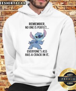 Good Stitch hoodie featuring 'No One's Perfect, Everyone's Ass Has A Crack' design, perfect for casual wear and humor lovers.