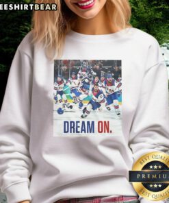 Team USA Men's Ice Hockey 2026 Winter Olympic Champions sweatshirt featuring bold graphics and vibrant colors.