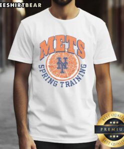 Alt Text: Hot New York Mets Spring Training Grapefruit T-Shirt featuring vibrant team colors and logo for baseball fans.