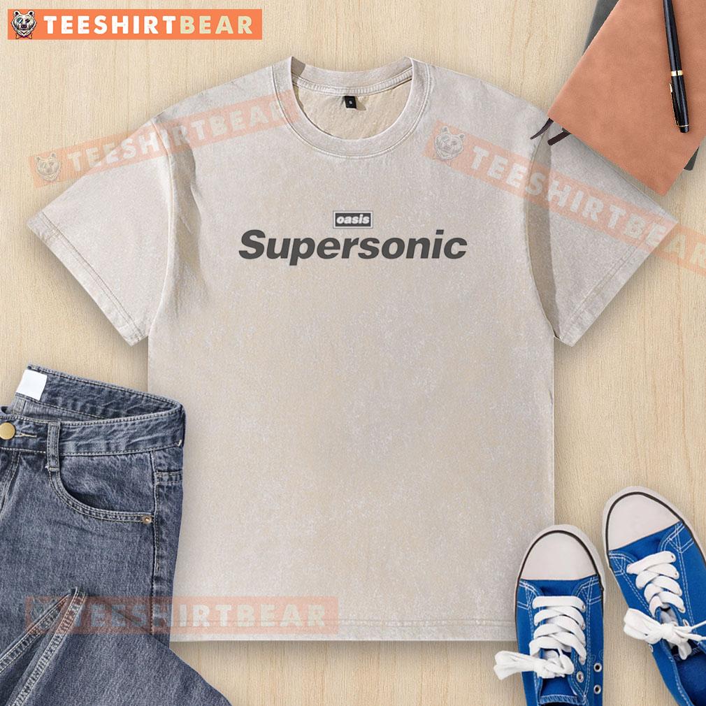 Hot Oasis Supersonik logo on a stylish washed t-shirt, perfect for casual wear and summer fashion.