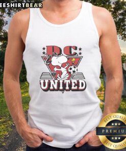 Hot Peanuts Snoopy X D.C. United tank top featuring playful Snoopy design, perfect for fans and summer wear.