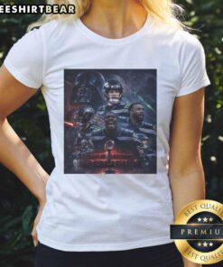 Hot Seattle Seahawks x Darkside Defense Super Bowl LX 2026 Champions graphic on a ladies tee, showcasing team spirit.
