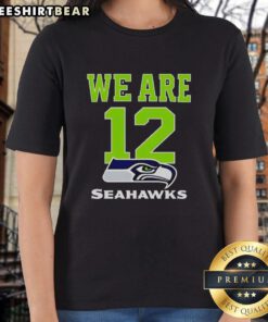 Hot We Are 12 Seattle Seahawks ladies tee showcasing team pride in vibrant colors for women fans.