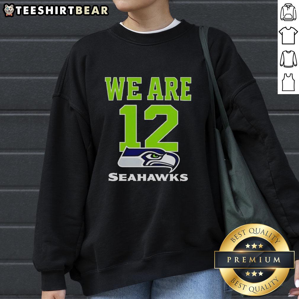 Alt Text: Cozy 'Hot We Are 12' Seattle Seahawks sweatshirt showcasing team spirit and style for fans. Perfect for game day!