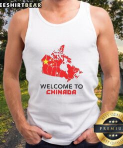 Hot Welcome to Chinada Canada Map Caricature Tank Top design featuring a fun and colorful illustration of Canada.