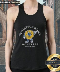 Stylish Nice St-Viateur Bagel Montreal tank top featuring bagel graphics, perfect for food lovers and Montreal souvenirs.