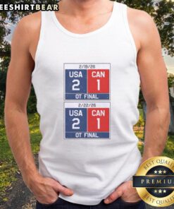 USA Hockey 2026 Champions tank top featuring USA vs Canada design, perfect for fans celebrating the win.