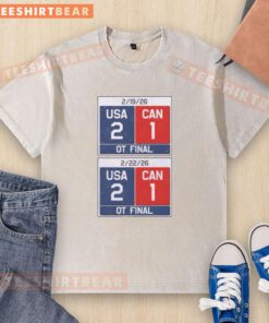 Nice USA Hockey 2026 Champions T-Shirt featuring USA vs Canada design, perfect for fans celebrating victory.